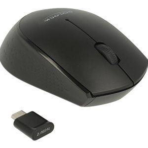 DELOCK Optische 3-Tasten Mini-Maus USB-C 2.4GHz wireless