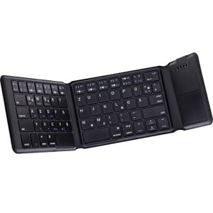 InLine® Faltbare Bluetooth Tastatur mit Touchpad, schwarz