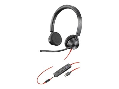 Poly Headset Blackwire 3325 Stereo USB-C + 3.5mm + USB C/A-A