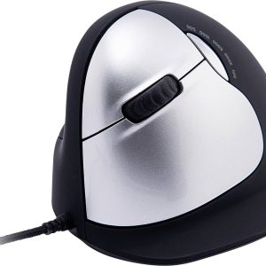 R-Go Maus HE ergonomisch links  USB       groß    schw./silb