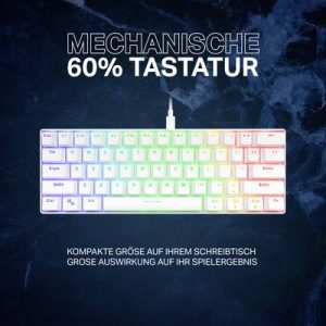 Deltaco Gaming Tastatur USB, RGB, weiß