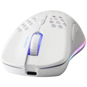 Deltaco Gaming Maus USB, RGB, weiß