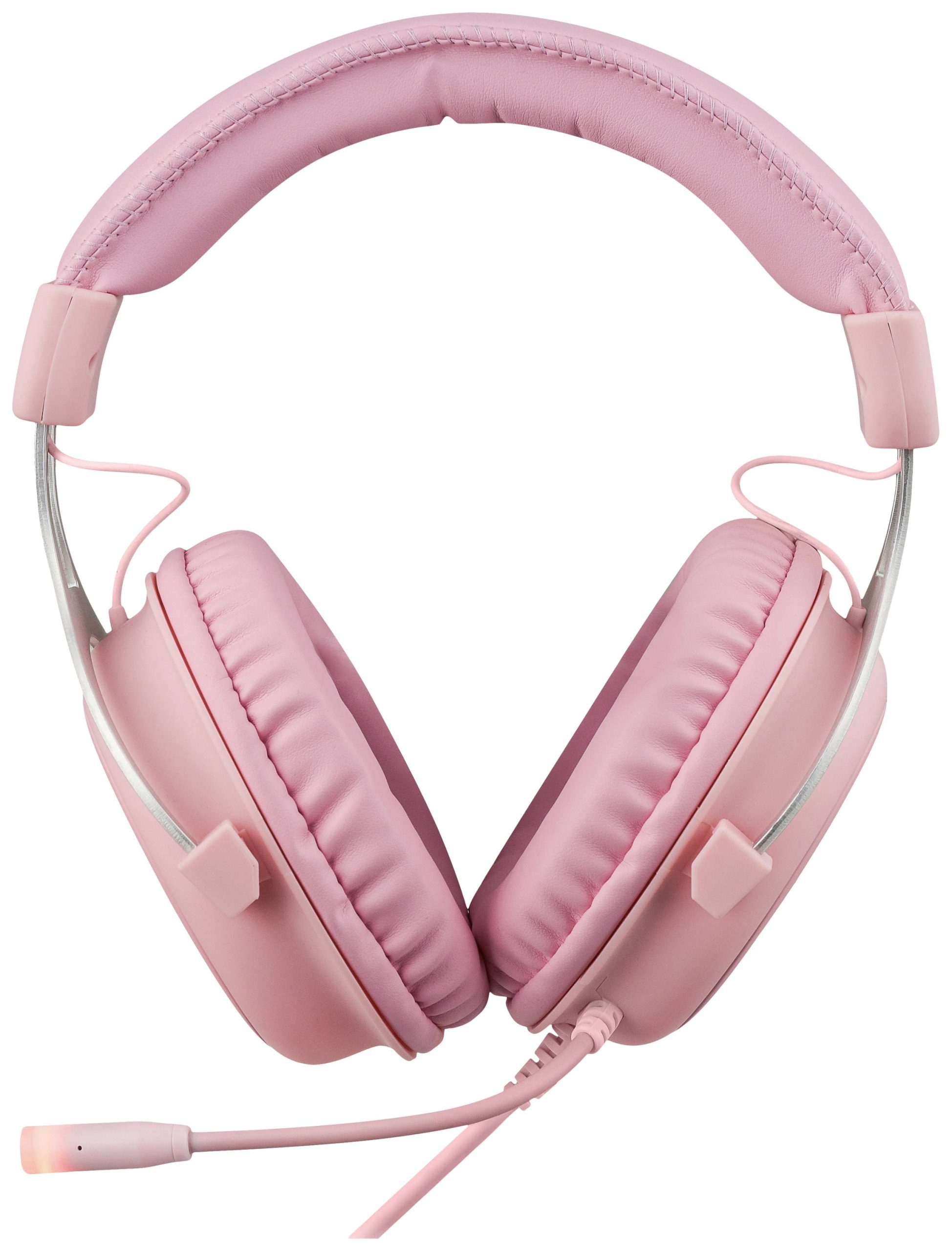 Deltaco Headset Gaming Stereo Klinke, LED, pink