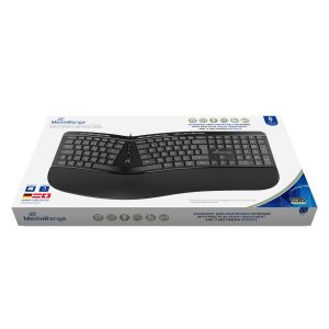 MediaRange ergon. Multimedia-Tastatur 124 Ta. Scr-Rad schw.