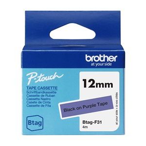 BROTHER 12MM Black on Purple BTAGF31