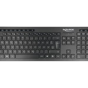 DELOCK USB Tastatur 2,4 GHz kabellos schwarz - Lautlos